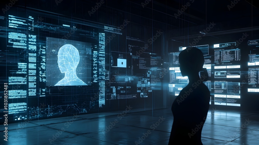 Poster holographic personal assistant interface with calendars emails and to do lists