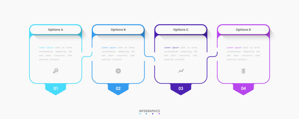 Vector Infographic label design template with icons and 4 options or steps. Can be used for process diagram, presentations, workflow layout, banner, flow chart, info graph.