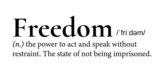 Freedom png dictionary word sticker, transparent background