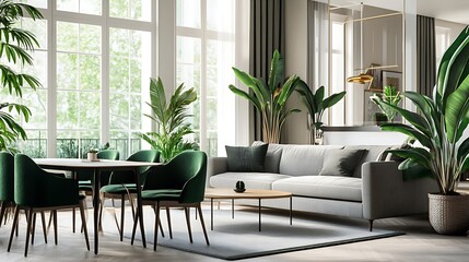 Elegant and Cozy Modern Bedroom Interior Design with Stylish Decor, mockup, poster and Background
