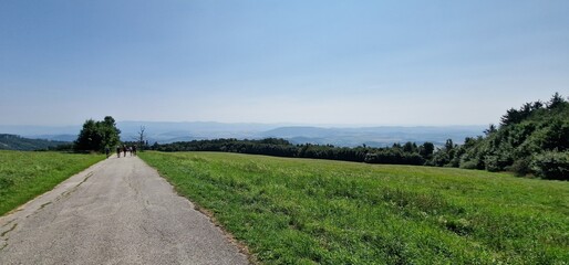 velka javorina the peak of mountain bile karpaty transmitter and surrounding meadow and forests holubiho chata