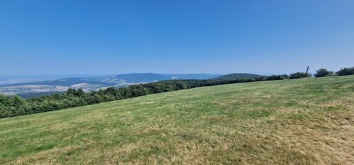 velka javorina the peak of mountain bile karpaty transmitter and surrounding meadow and forests...
