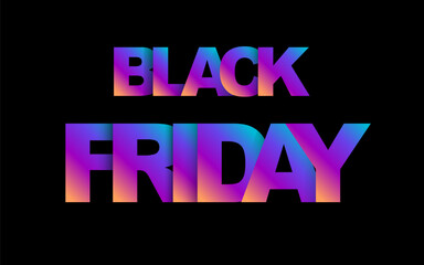 black friday text, gradient