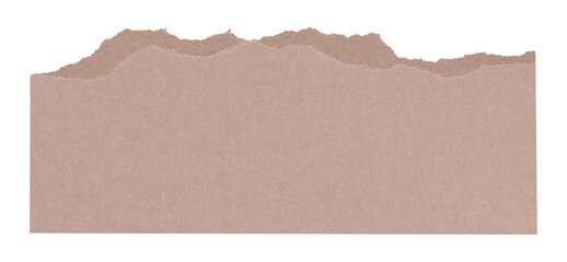 Brown png ripped note paper scrap with copy space