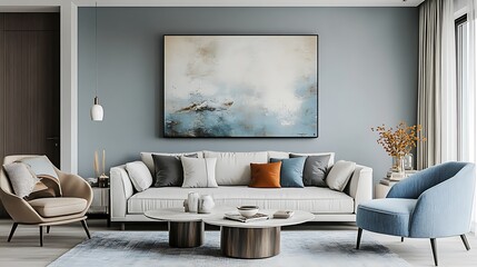 Elegant and Cozy Modern Bedroom Interior Design with Stylish Decor, mockup, poster and Background