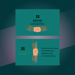 abstract black business card design with blue shade