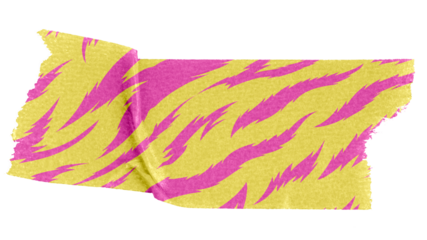 PNG coloful tiger pattern washi tape, stationery collage element, transparent background