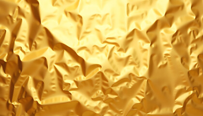 Obraz premium Wrinkled golden fabric texture, luxurious mood, shimmering surface