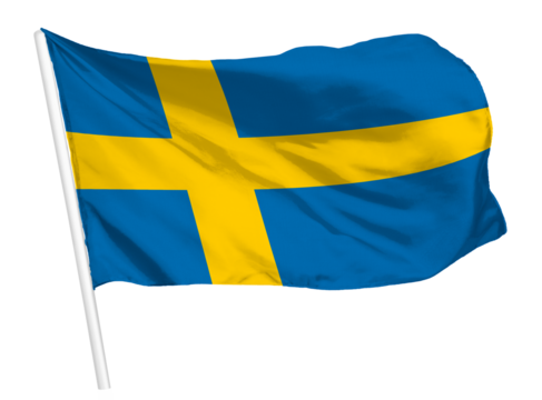 Swedish flag png waving, national symbol graphic