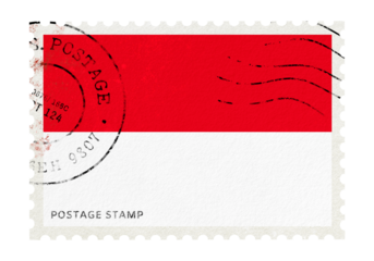 Indonesia flag png post stamp sticker, transparent background