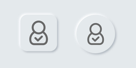 Approved line icon in neomorphic design style. Confirm signs vector illustration.