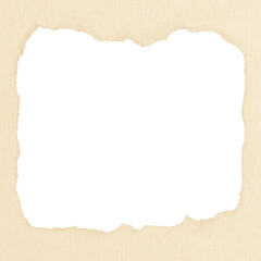 Obraz premium Beige ripped paper png frame, transparent background