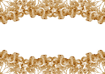 Sepia Rowanberries. Vintage greeting card. Watercolor illustration.