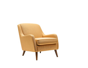 Comfortable yellow armchair with retro design