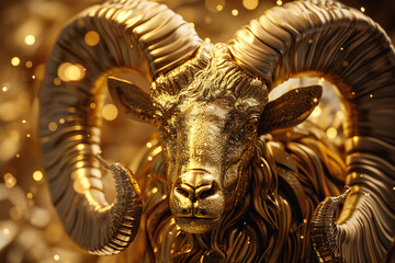 Astrological composition with concept of Aries zodiac sign symbol