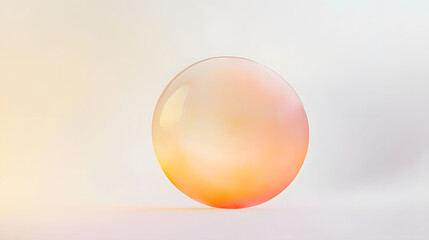 Peach Circle with Warm Edges, a soft peach circle surrounded by yellow and orange hues, softly illuminated, centered on a white background