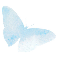 Png pastel blue butterfly illustration on transparent background