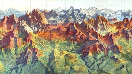 Thailand map showing elevation and mountain ranges, with key peaks labeled