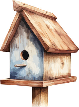 recommend clip art: Pastel wooden birdhouse