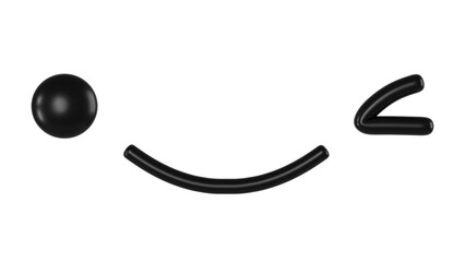 Wink face png 3D character, transparent background