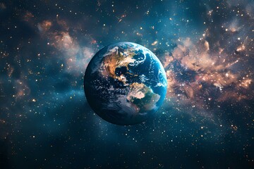 Obraz premium A view of the earth from space with stars in the background