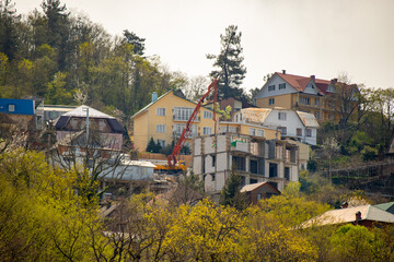 Krasnodar, Russia - July 30, 2024: Architecture, residential urban development.