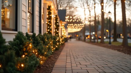 Small boutique storefront with string lights and festive décor, inviting passersby in for a special Small Business Saturday event 