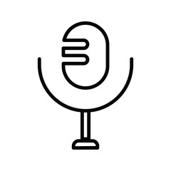 Microphone, linear style icon. Represents a microphone for recording or speaking. 