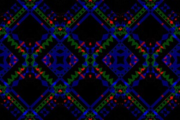 Ethnic seamless patterns with simple shapes. Tribal and ethnic fabrics. African, American, Mexican, Indian styles. Simple geometric pattern elements are best used in web design, textile printing.