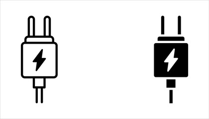 mobile charger Flat icon set. vector illustration on white background