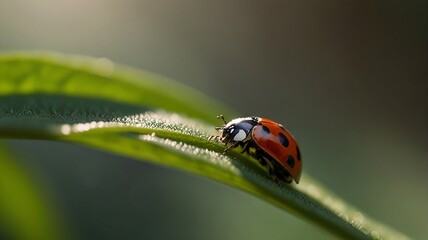 Fototapeta premium ladybug on a leaf