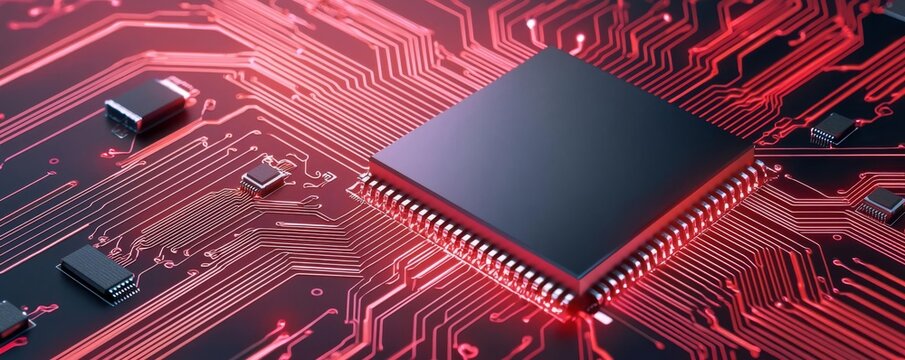 GPU chipsets, hyper-fast data exchange, 3D illustration