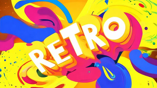 Retro Style Colorful Abstract Animation with Dynamic Movements