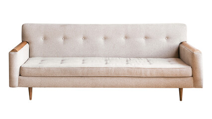 Beige couch png furniture sticker, transparent background