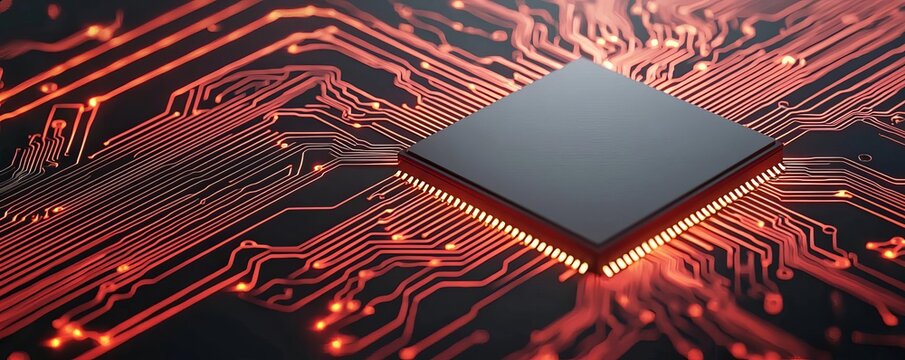GPU processing power, dynamic electricity, 3D illustration