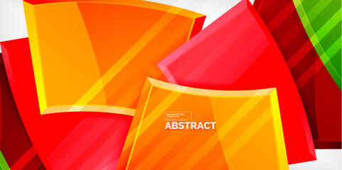 Colorful geometric abstract shapes. Illustration For Wallpaper, Banner, Background, Card, Book Illustration, landing page