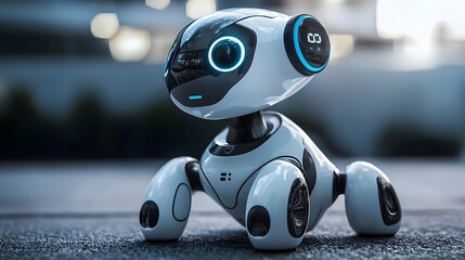 Futuristic Virtual Pet Robot Dog with Interactive Adaptive Features for Modern Households