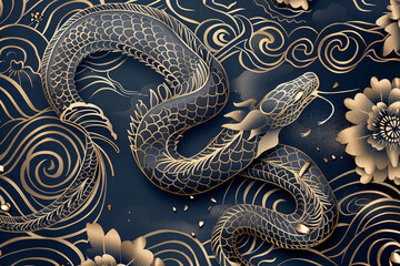 Fototapeta premium Beautiful greeting card with holiday composition for happy and joy celebrate New Year