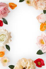 Colorful floral frame design element