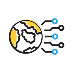 Vector multi color icon for Digitalization