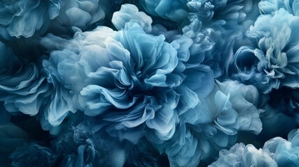 Ethereal Blue Floral Bouquet: Surreal Peonies in Shades of Aqua