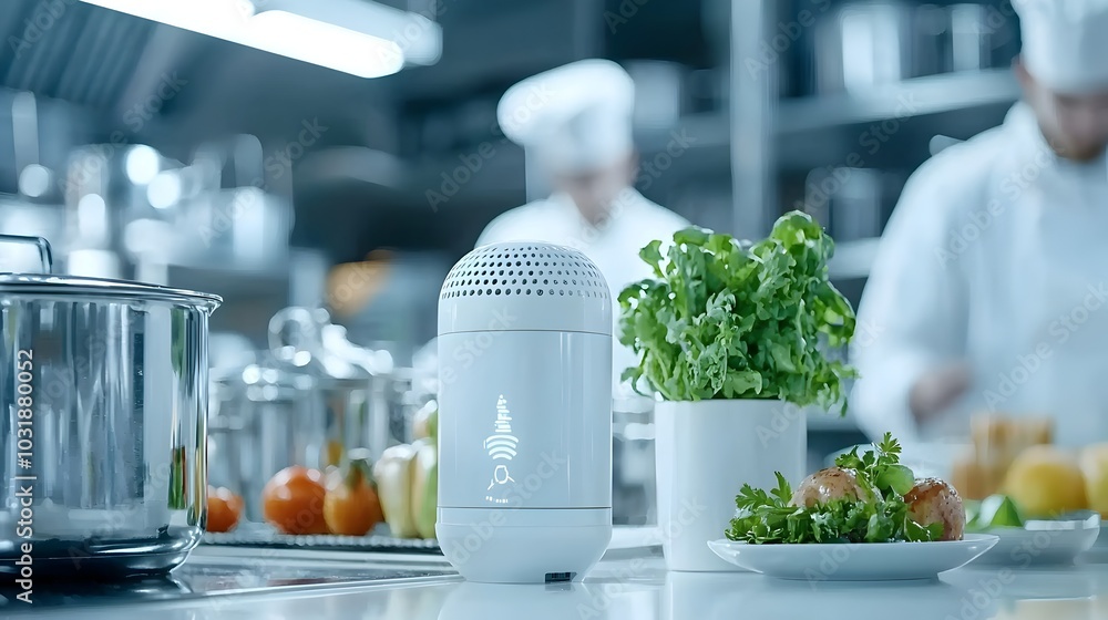 Aufkleber advanced iot gas leak detection sensors installed in a commercial kitchen providing real time monito
