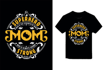 Superhero mom vintage premium t-shirt design