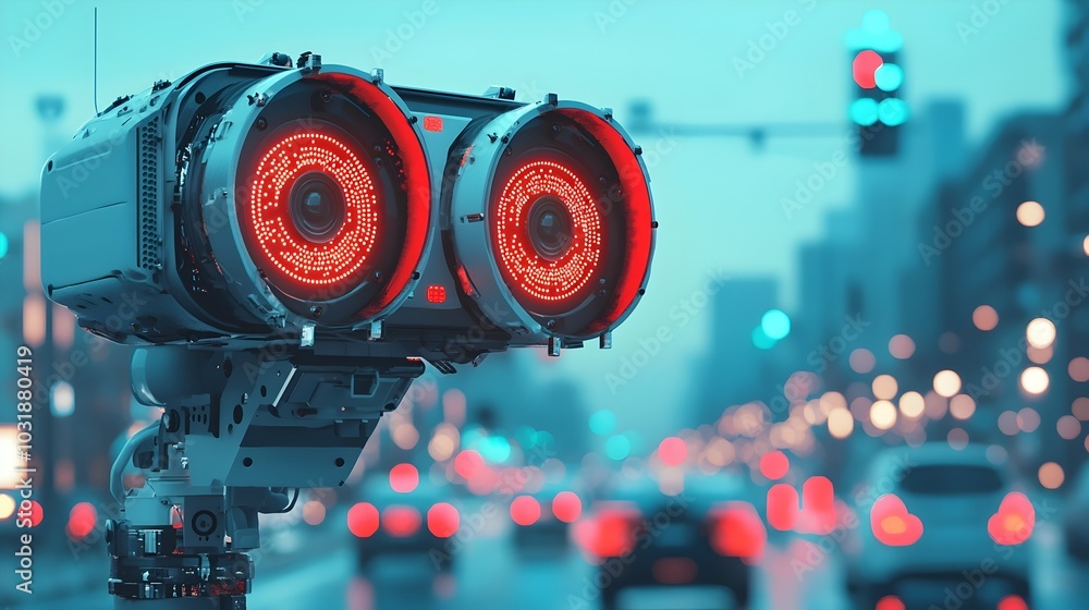 Leinwandbilder Advanced traffic monitoring system utilizing IoT sensors and data analytics for efficient transportation infrastructure management in smart cities