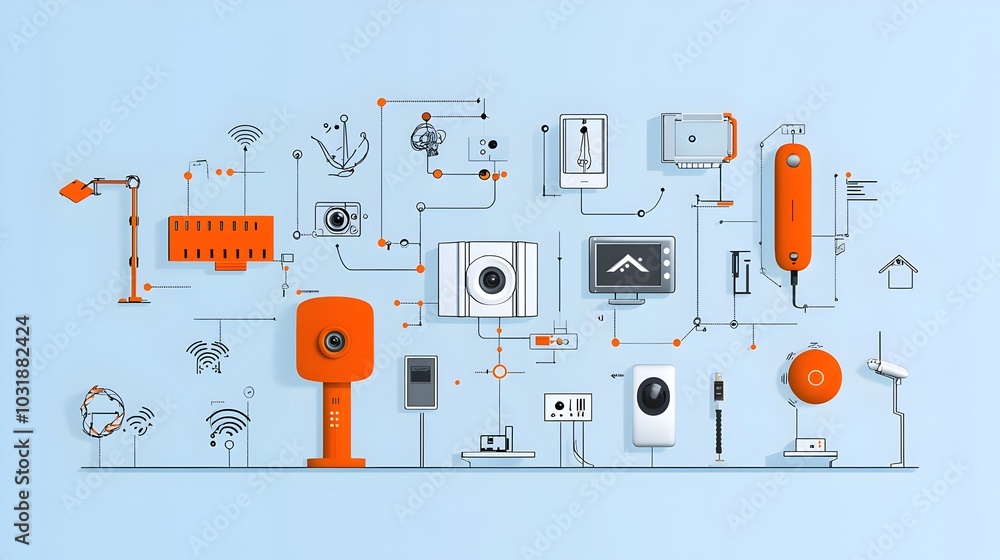 Leinwandbilder automated smart home surveillance and security system with wireless motion sensors and integrated fo