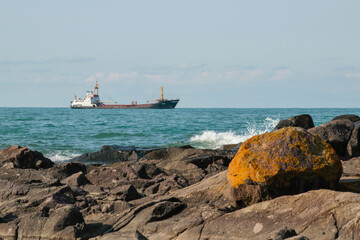 A ship on the horizon