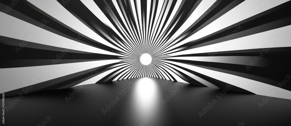 Poster design of concentric radials on an abstract geometric element
