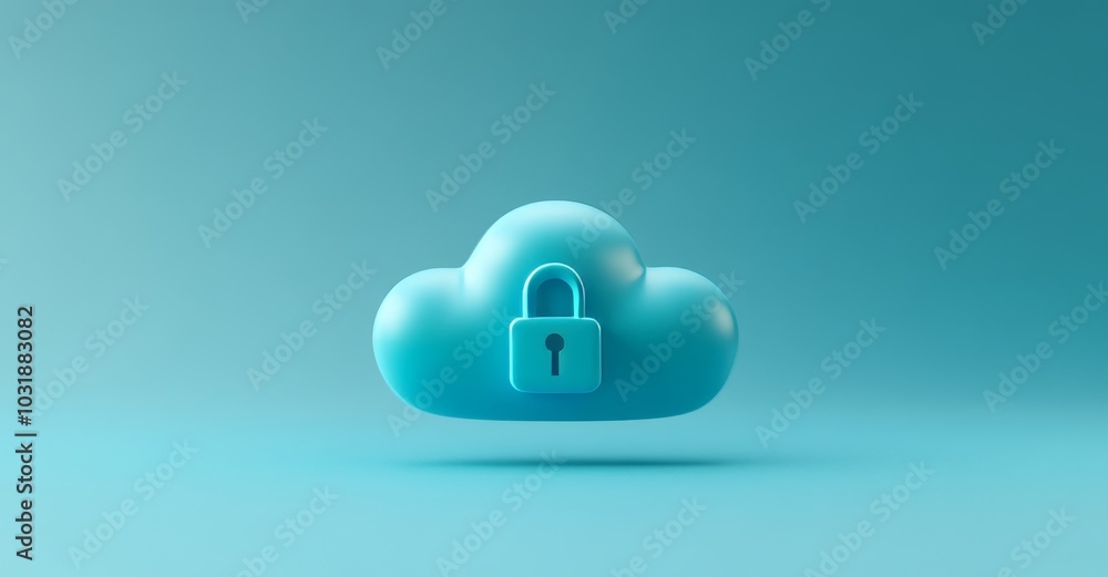 Poster three-dimensional icon isolated on white background with blue security lock password bubble message 