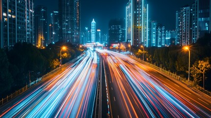 Abstract speed technology background with Hong Kong City night scenes