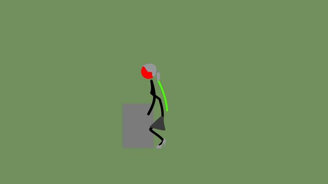 correct lifting. The woman lifts the load correctly. Medical recommendations. 4K video illustration.